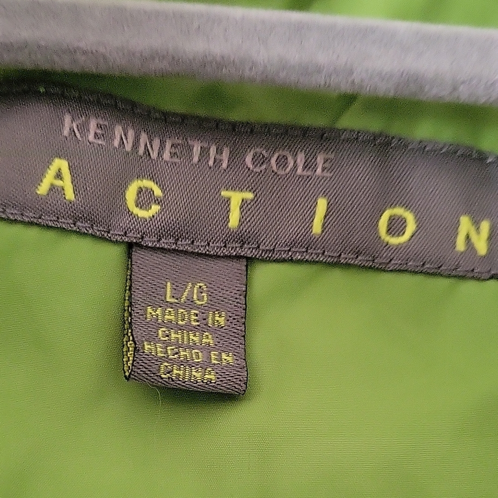 Kenneth Cole Reaction Lime Green Puffer With Zipper Vest Women's Large - Picture 3 of 16